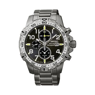 Men's solar chronograph grey bracelet watch ssc307p9